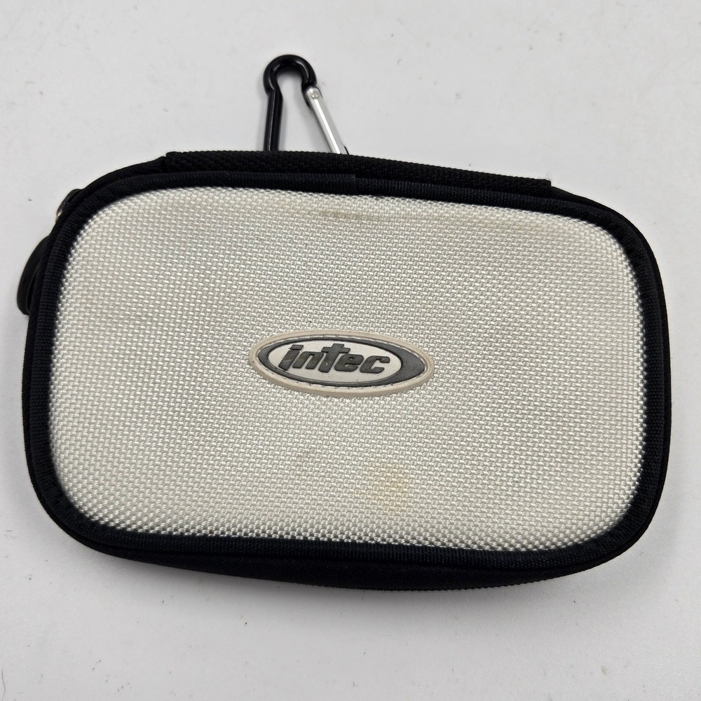 Intec Nintendo DS Lite Carrying Case White Black Hard Shell Pouch Carabiner